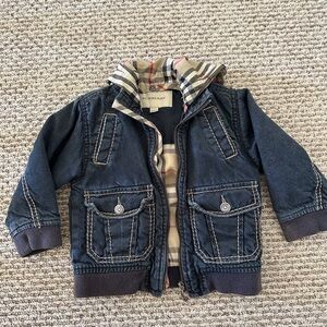 Burberry Toddler lined denim jacket w/ removable hood